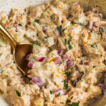 close up of plated Easy Curry Tuna Salad