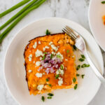 piece of keto buffalo chicken casserole on a plate