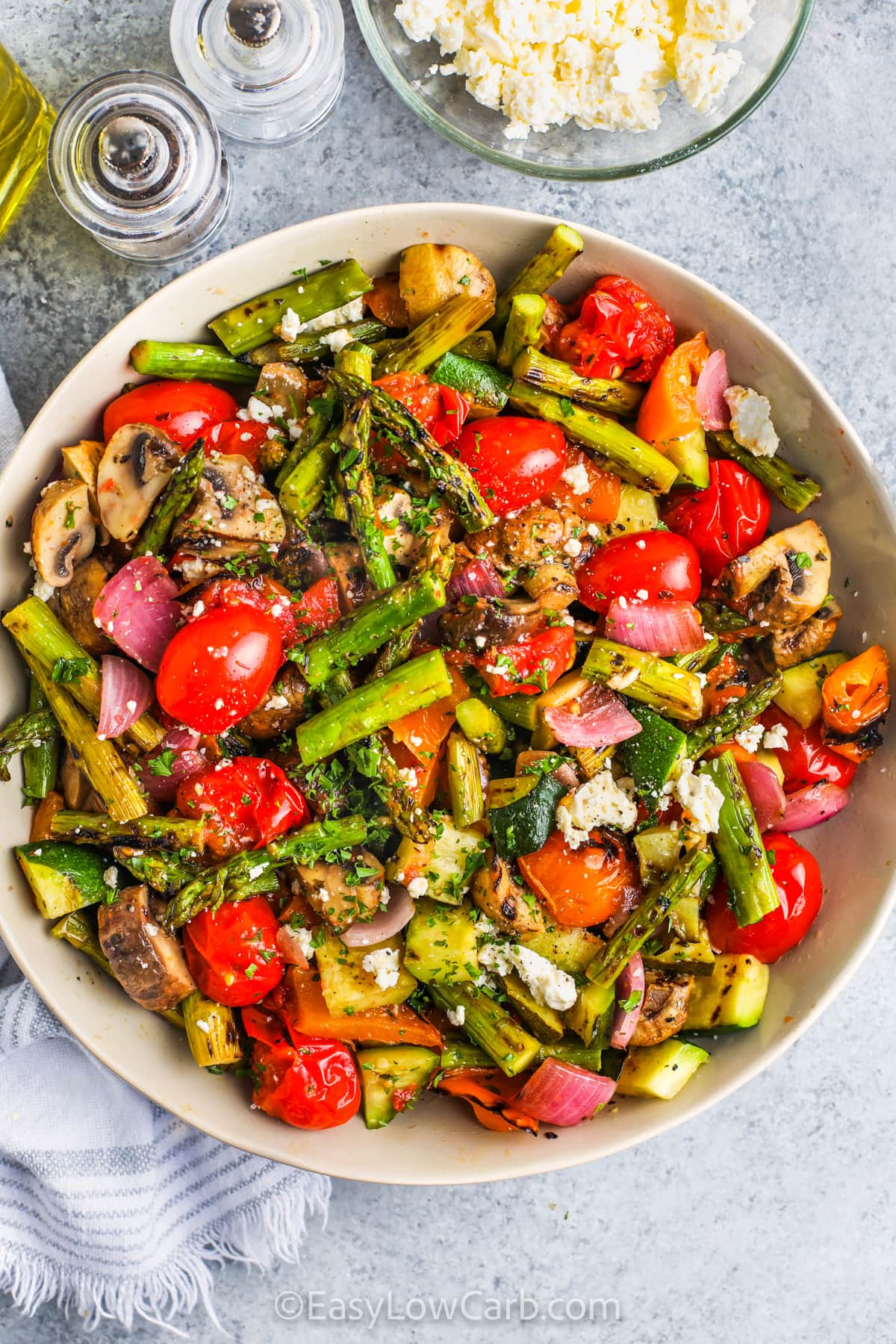 mixed Grilled Vegetable Salad in a bowl