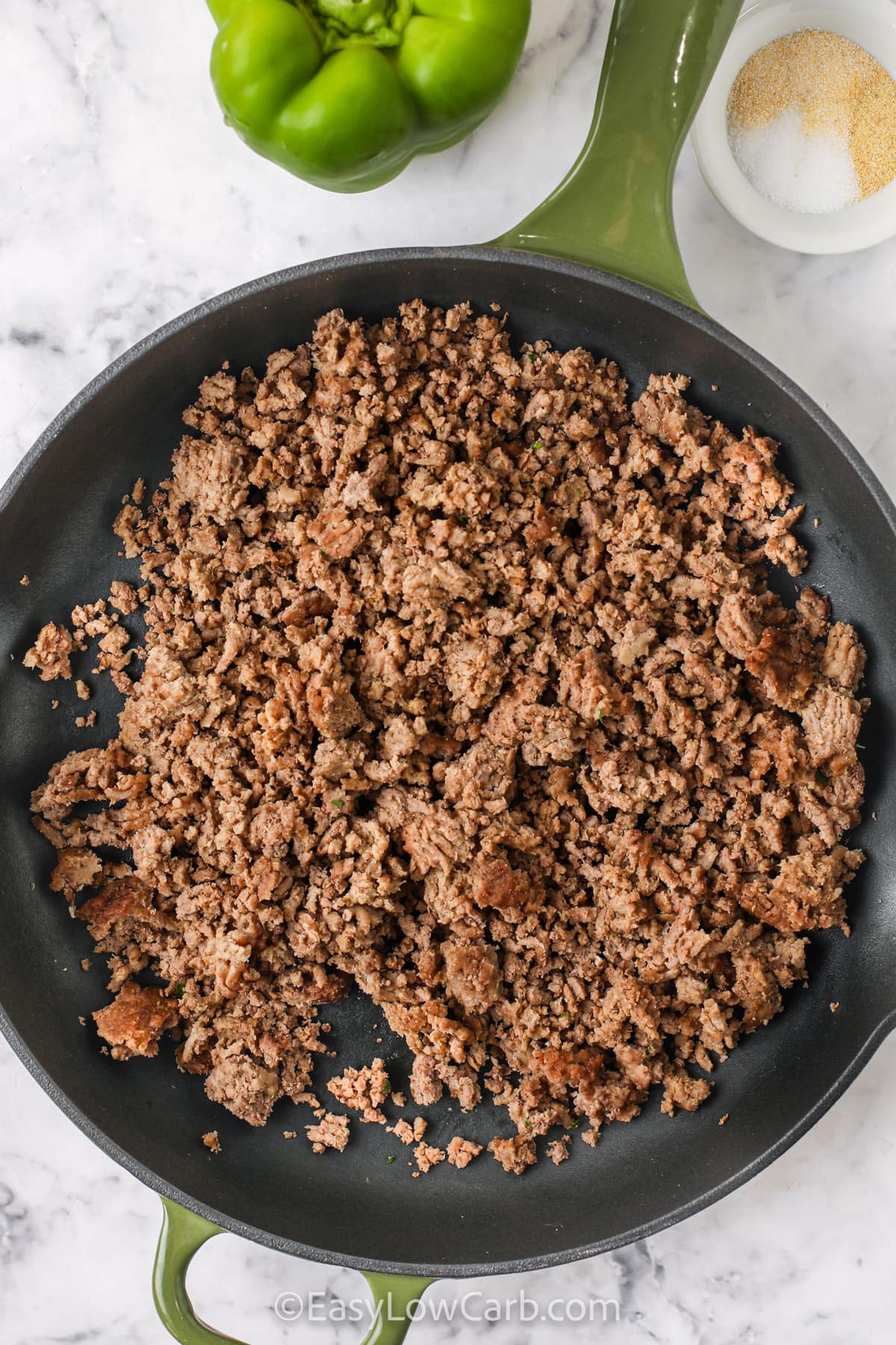 cooking beef to make Keto Sloppy Joes