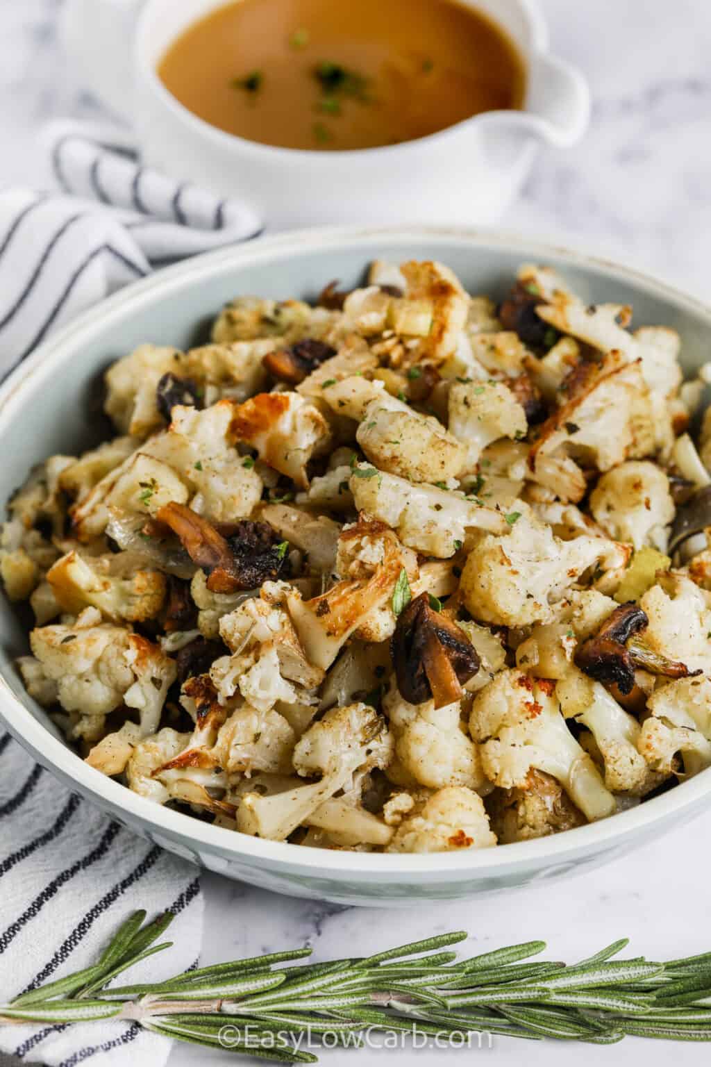 Keto Cauliflower Stuffing(Savory Holiday Side!) Easy Low Carb