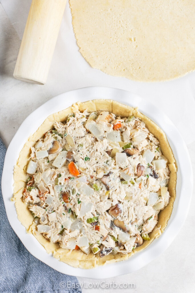 Low Carb Chicken Pot Pie (Homemade Crust!) - Easy Low Carb