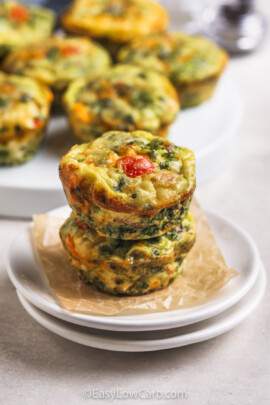Mini Quiches stacked on top of each other