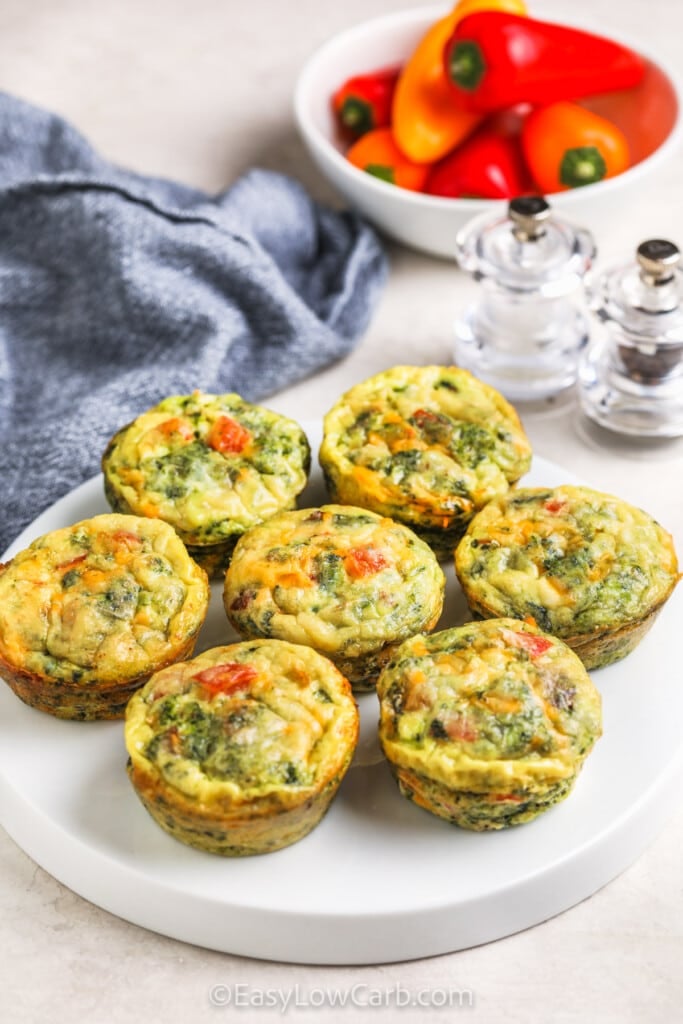 Mini Quiches (Easy Crustless Recipe!) - Easy Low Carb