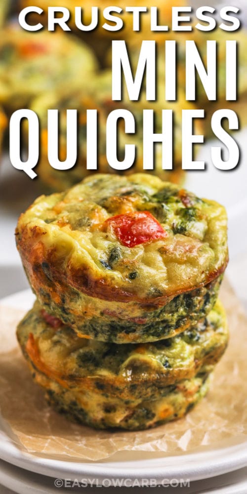 cooked Mini Quiches with writing