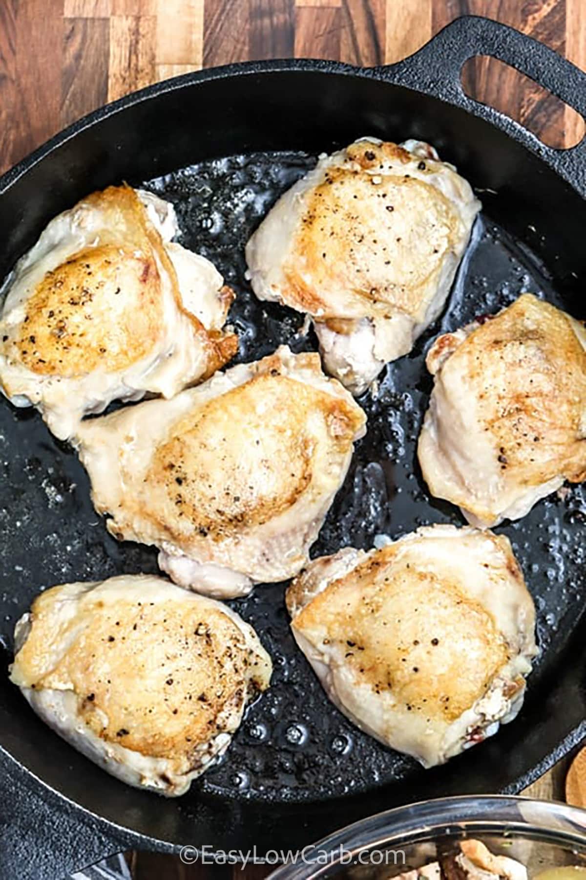 cooking chicken to make Lemon Rosemary Chicken