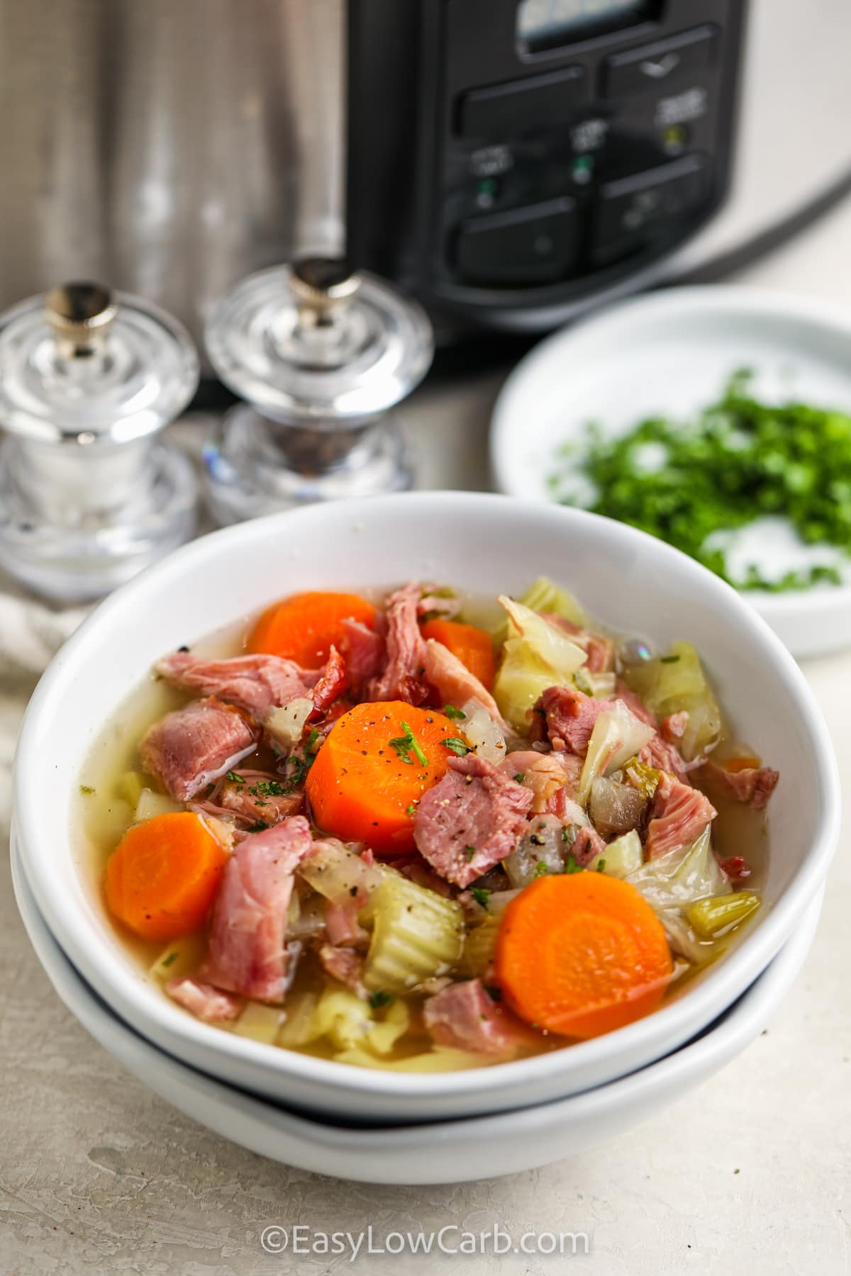 bowl of Low Carb Ham Bone Soup