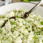 bowl of Avocado Egg Salad with writing