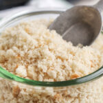 close up of Keto Breadcrumbs with a title