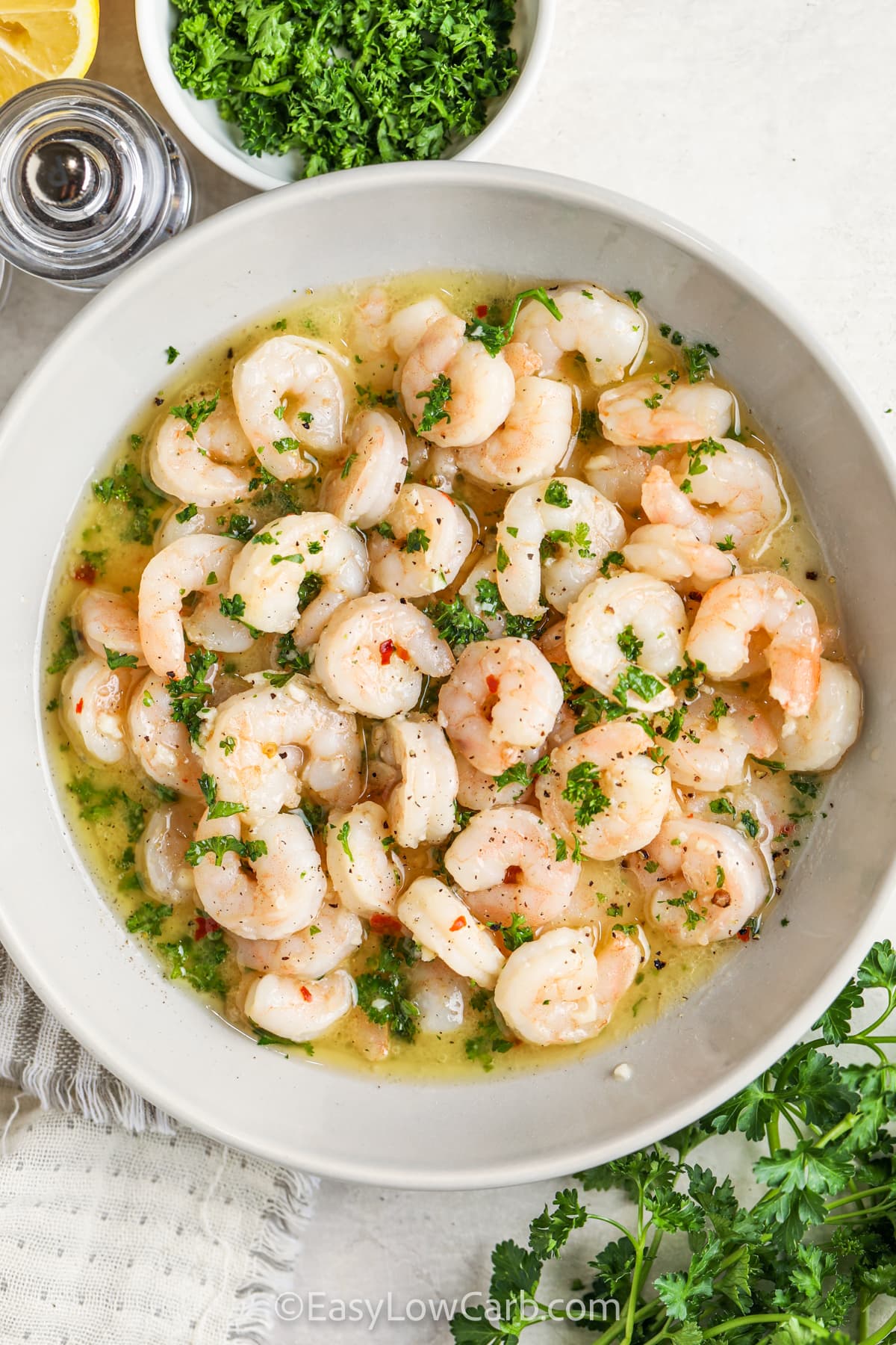 Shrimp Scampi in a bowl