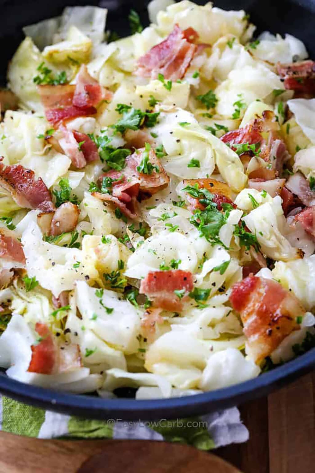 Fried Cabbage with Bacon (4 Ingredient Recipe!) Easy Low Carb