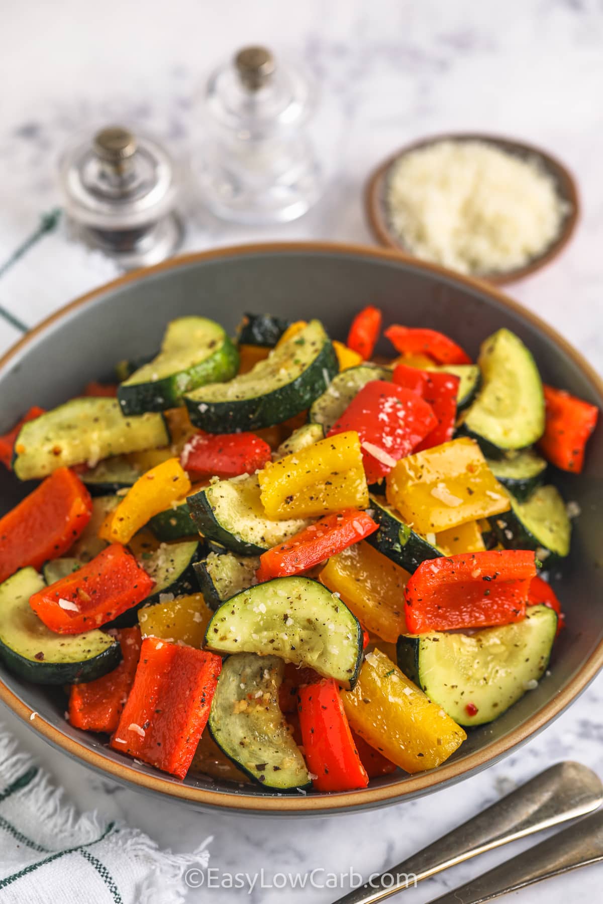 plated Air Fryer Roasted Vegetables
