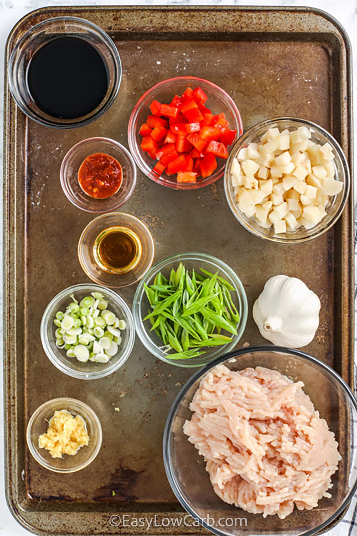 ingredients to make Easy Chicken Lettuce Wraps