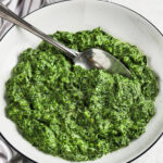 Easy Creamed Spinach with a spoon