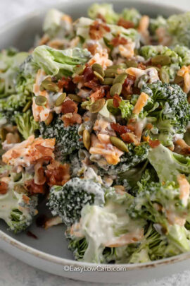 plated Broccoli Bacon Salad Recipe