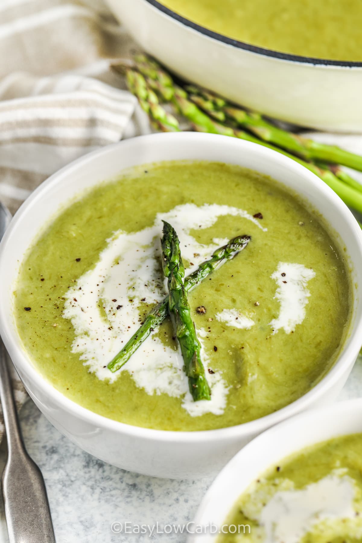 bowl of Creamy Asparagus Soup