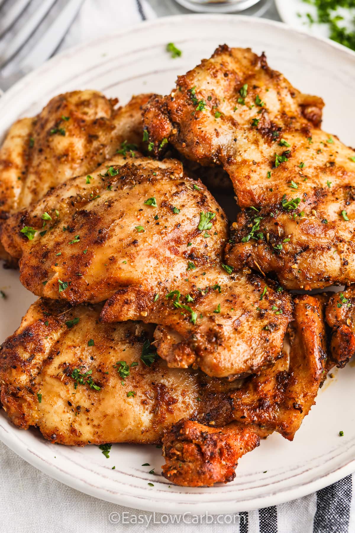 close up of Grilled Chicken Thighs