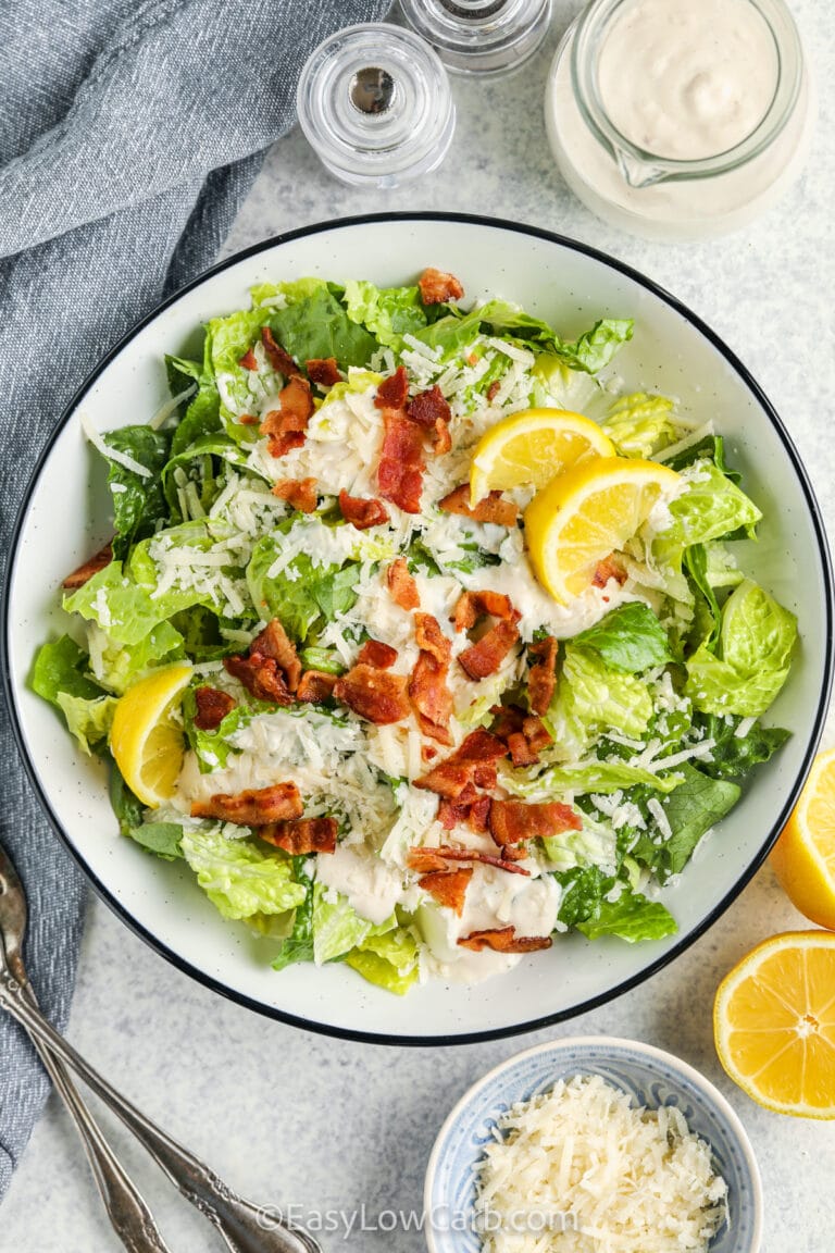 Low Carb Caesar Salad Recipe (10 Min Recipe!) Easy Low Carb
