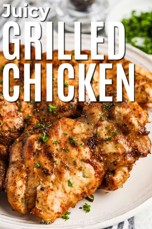 Grilled Chicken Thighs with a title