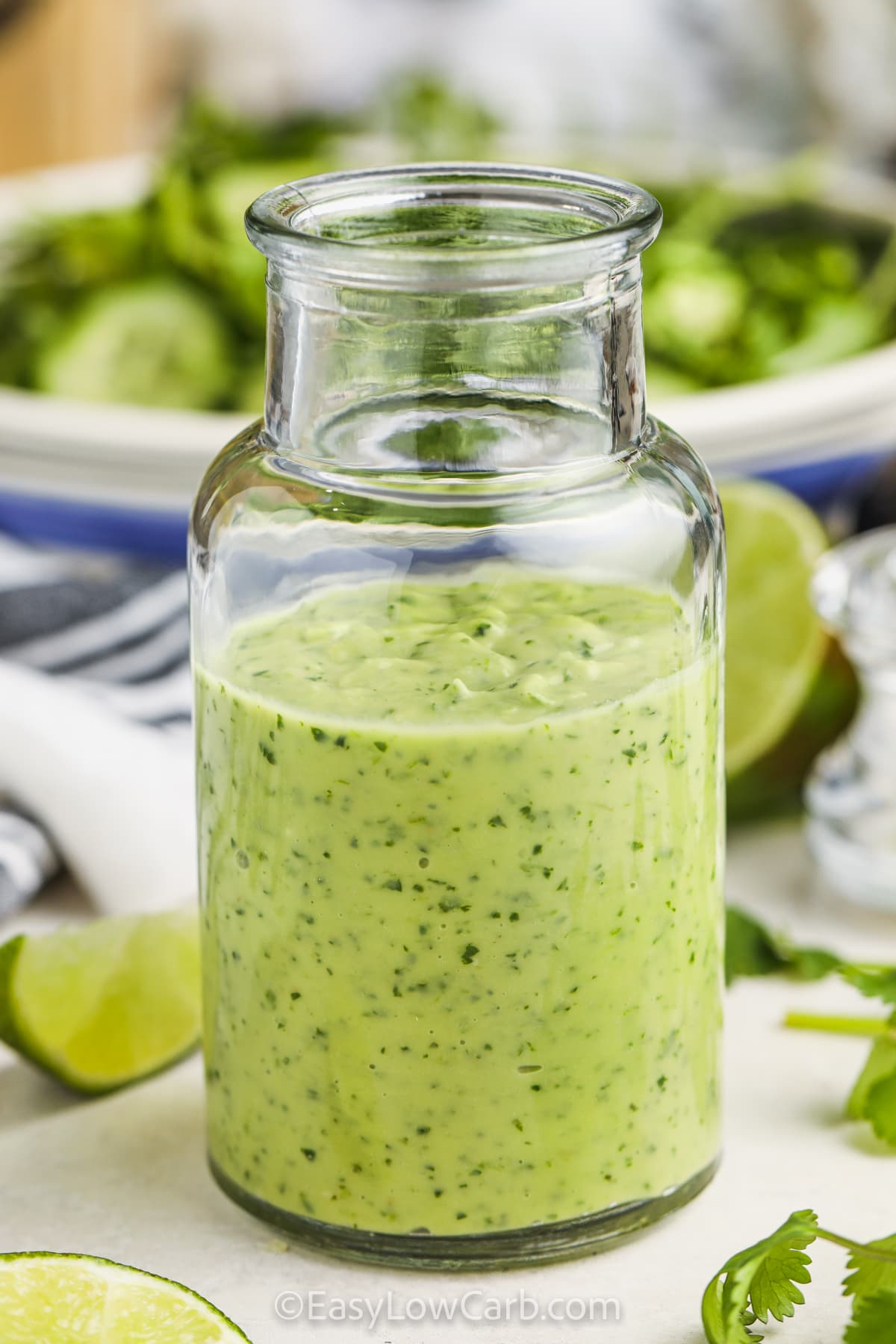 Avocado Lime Dressing in a jar