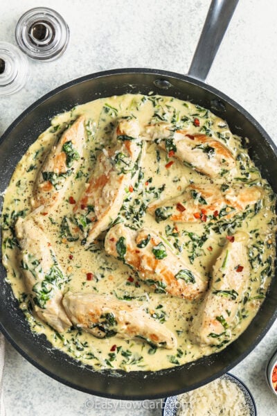 Creamy Spinach Chicken (30 Minute Recipe!) - Easy Low Carb