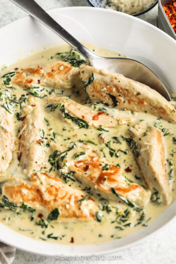 Creamy Spinach Chicken (30 Minute Recipe!) - Easy Low Carb