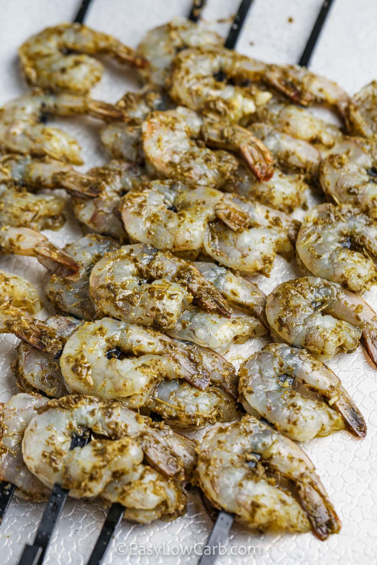 shrimp on skewers to make Grilled Shrimp Kabob Recipe