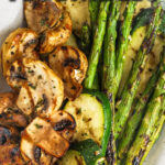 plated Grilled Vegetables with a title