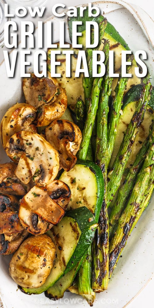 plated Grilled Vegetables with a title