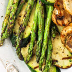 Grilled Vegetables on a plate and close up