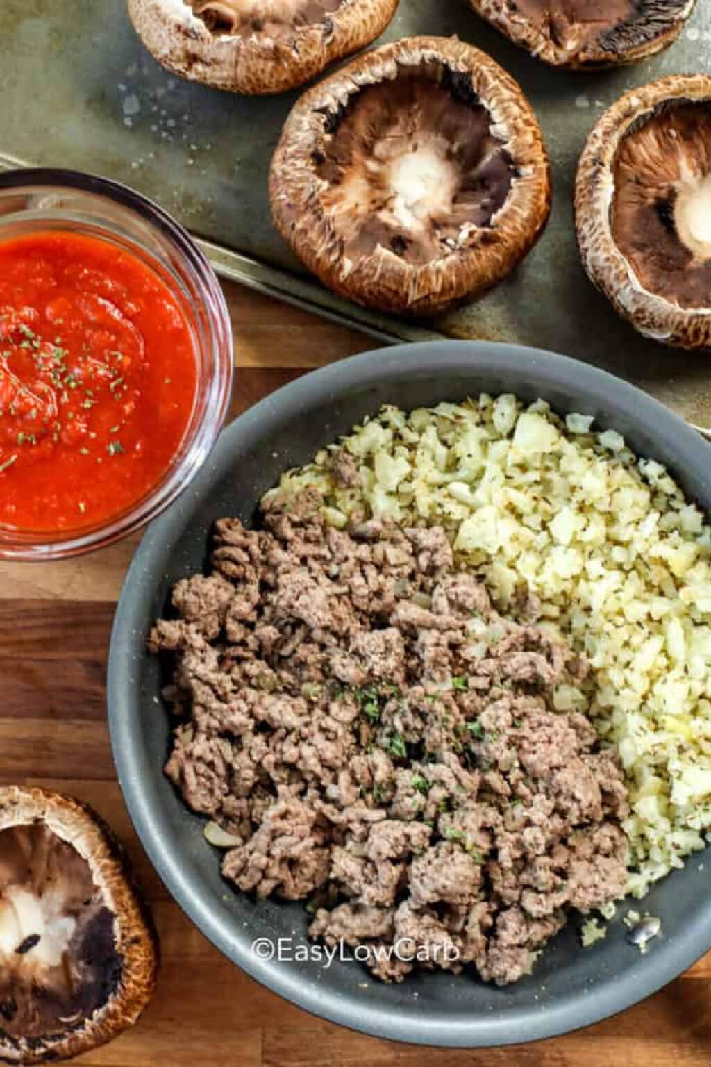 Stuffed Portobello Mushroom Recipe (Low Carb!) - Easy Low Carb