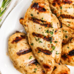 close up of tender Grilled Chicken Breasts
