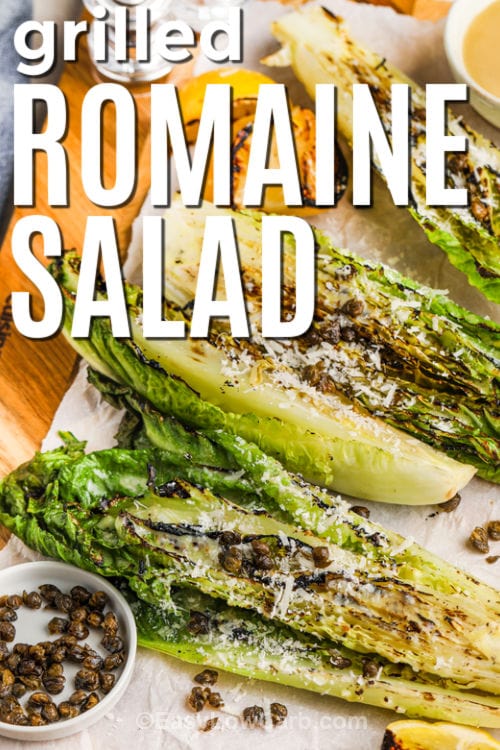 Grilled Romaine Salad with parmesan and a title
