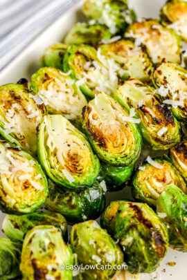 grilled brussels sprouts on a plate