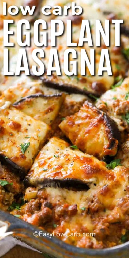 cheesy Eggplant Lasagna with a title