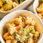 a serving of broccoli cauliflower casserole