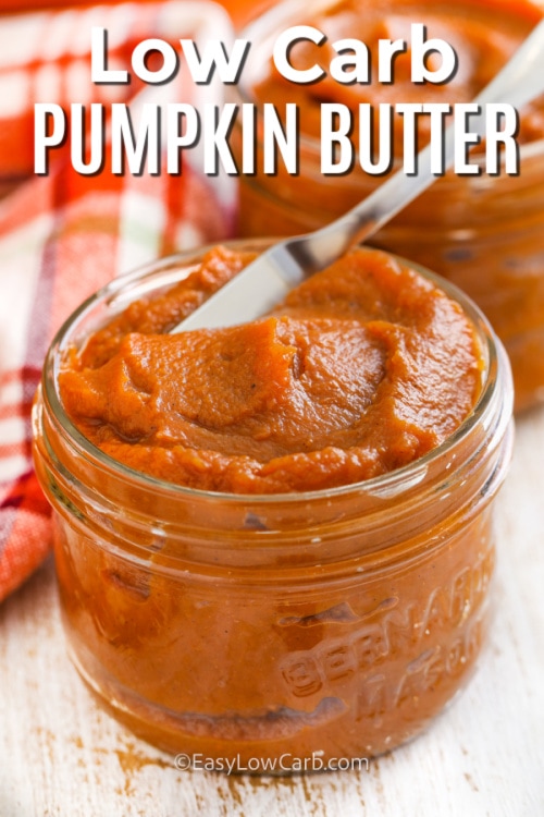 jar of pumpkin butter with writing