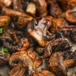 Oven Roasted Mushrooms on a pan