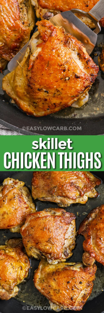 Skillet Chicken Thighs (Easy Recipe!) - Easy Low Carb