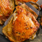 close up of Skillet Chicken Thighs