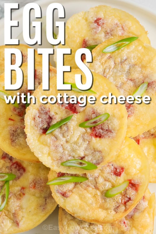 Cottage Cheese Egg Bites with green onions
