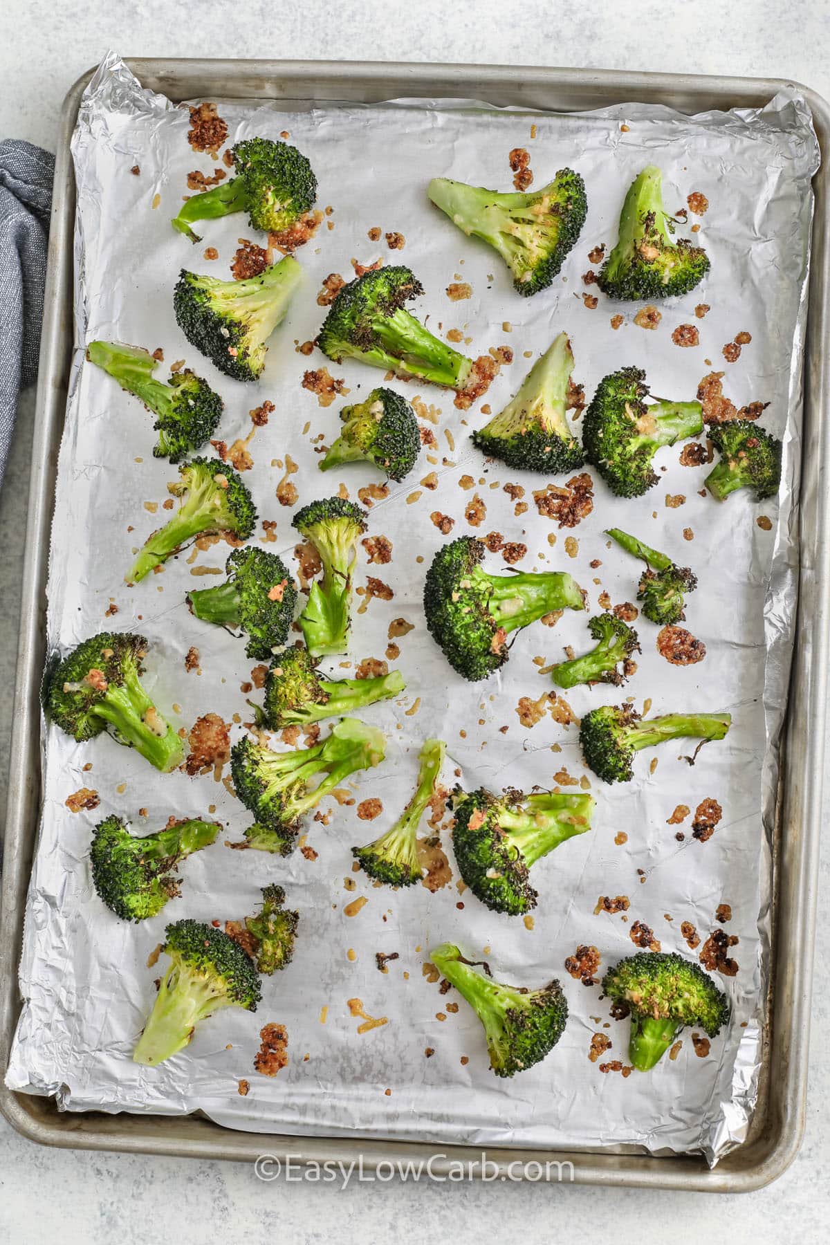 Parmesan Broccoli cooked on a sheet pan