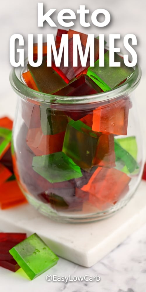 Keto Gummies in a jar with writing