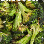 plated Parmesan Broccoli with writing