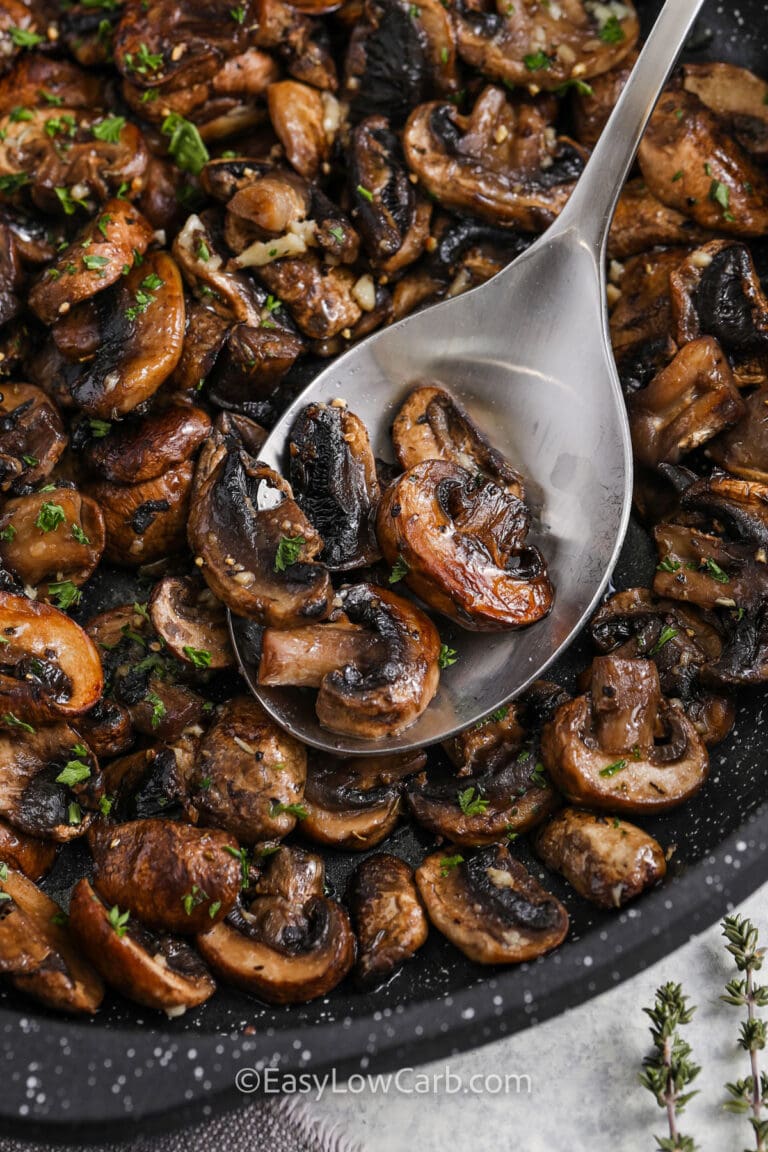Garlic Butter Mushrooms (Simple & Savory!) - Easy Low Carb