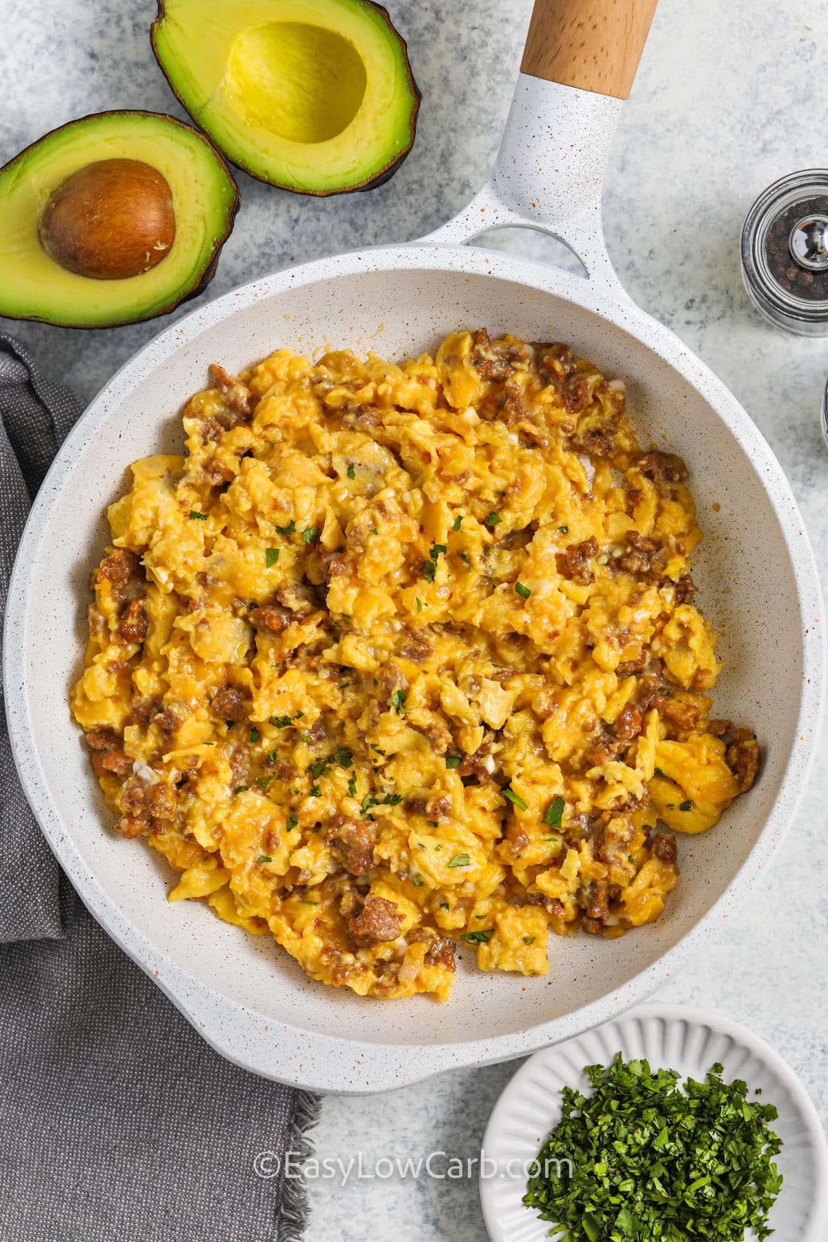 Chorizo and Eggs Recipe in the pan