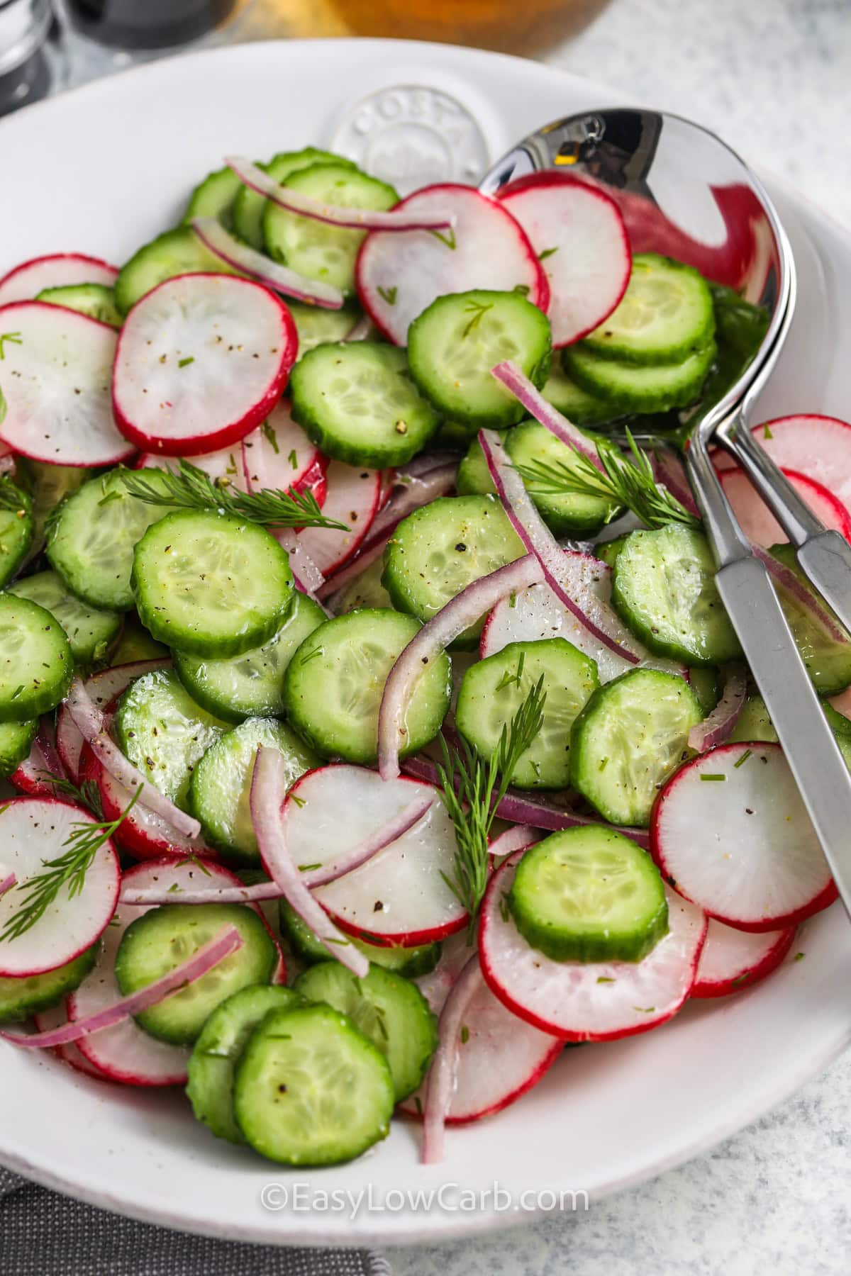 close up of Cucumber Radish Salad