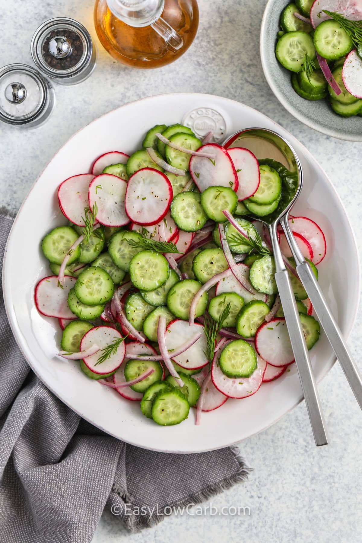 plated Cucumber Radish Salad