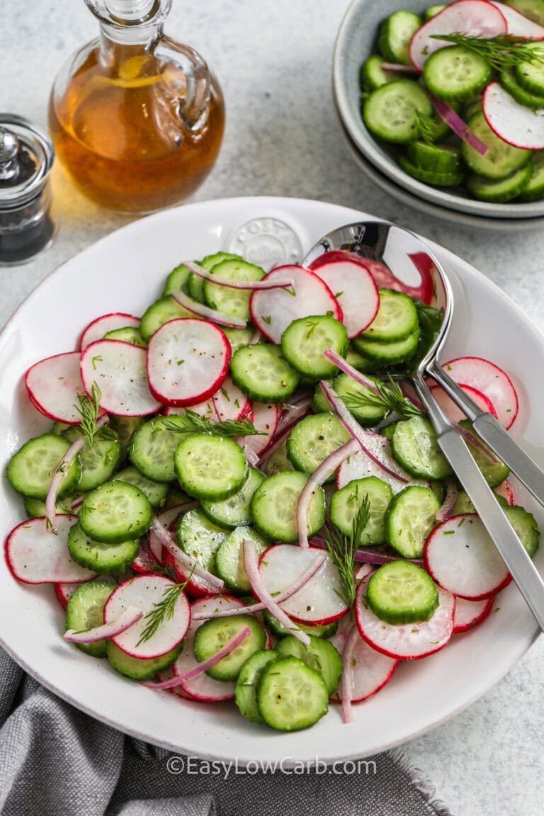 Cucumber Radish Salad (Fresh & Crisp!) - Easy Low Carb