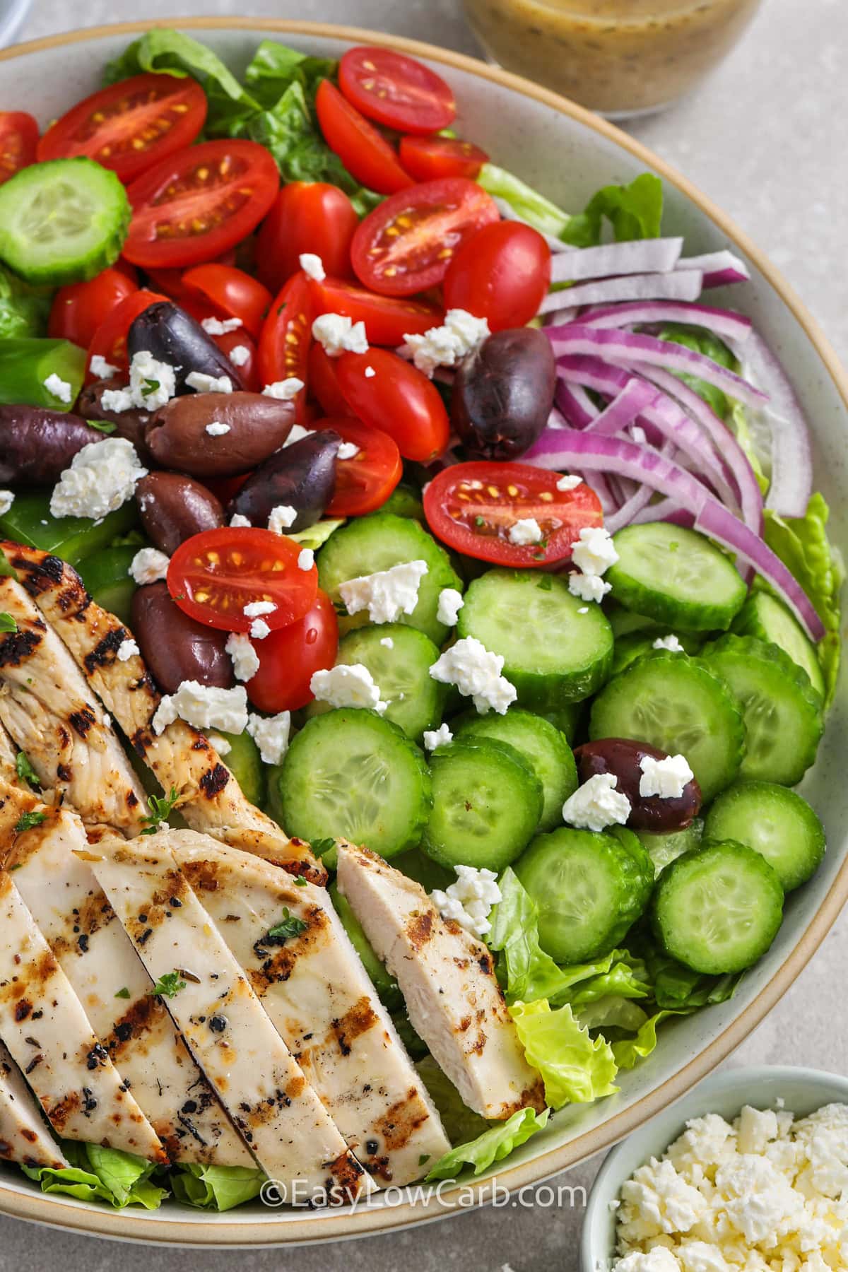 close up of Greek Chicken Salad